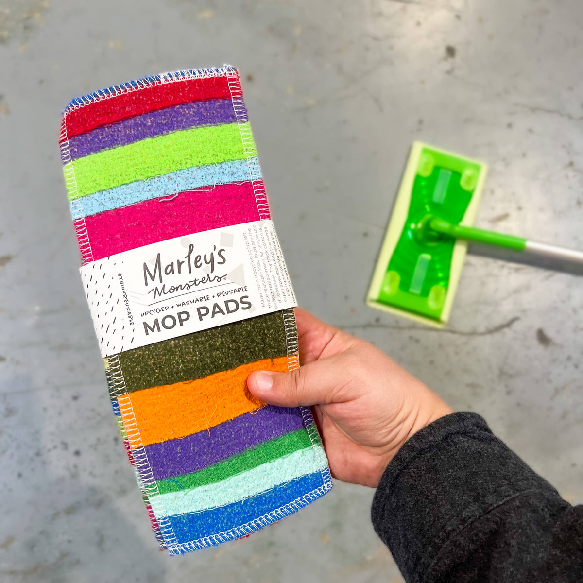 Scrap Felt Mop Pads: Set of 2 - Rainbow