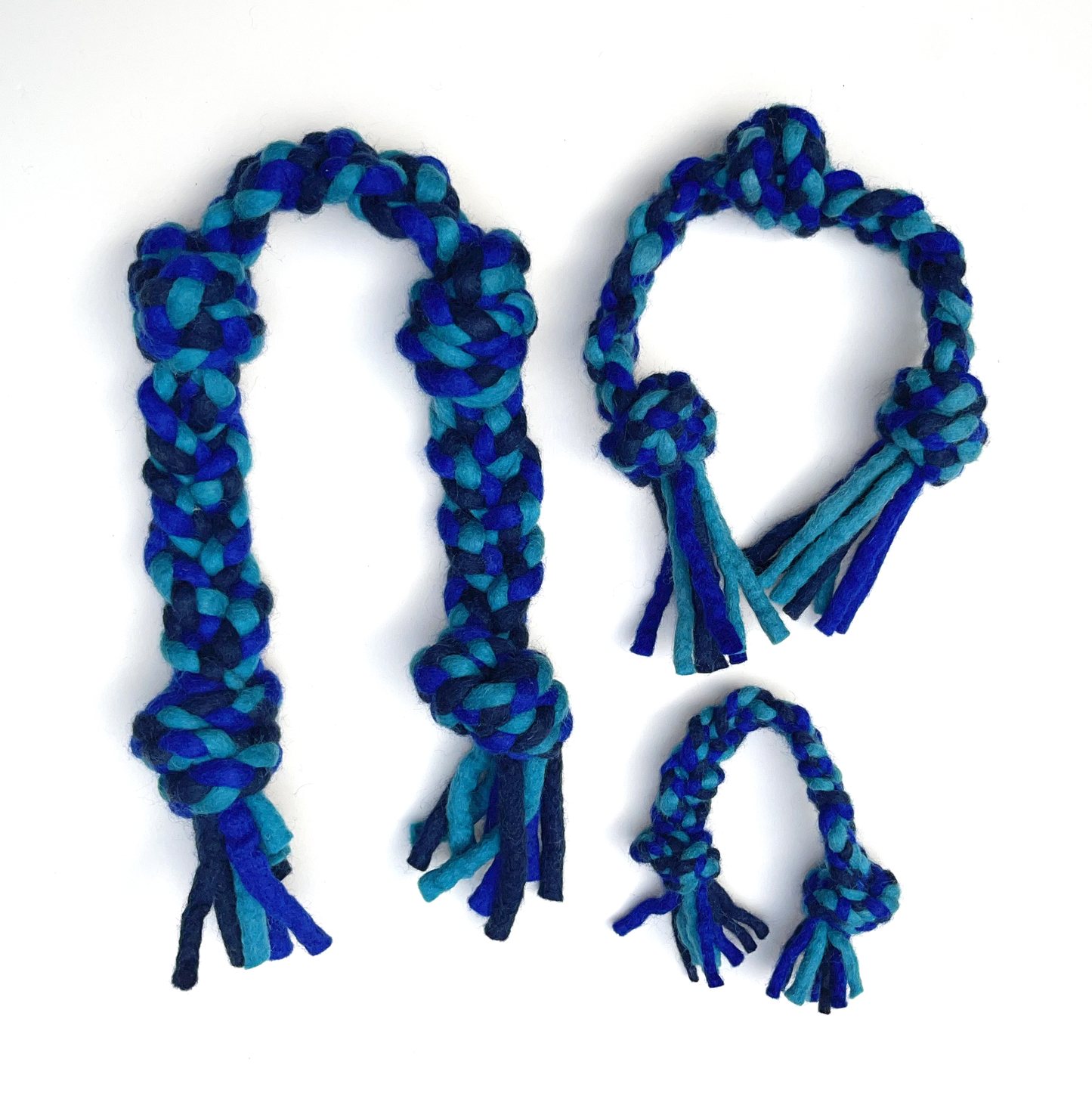 Dharma Dog Toy, Knotted Rope Pull, Blue/Turquoise