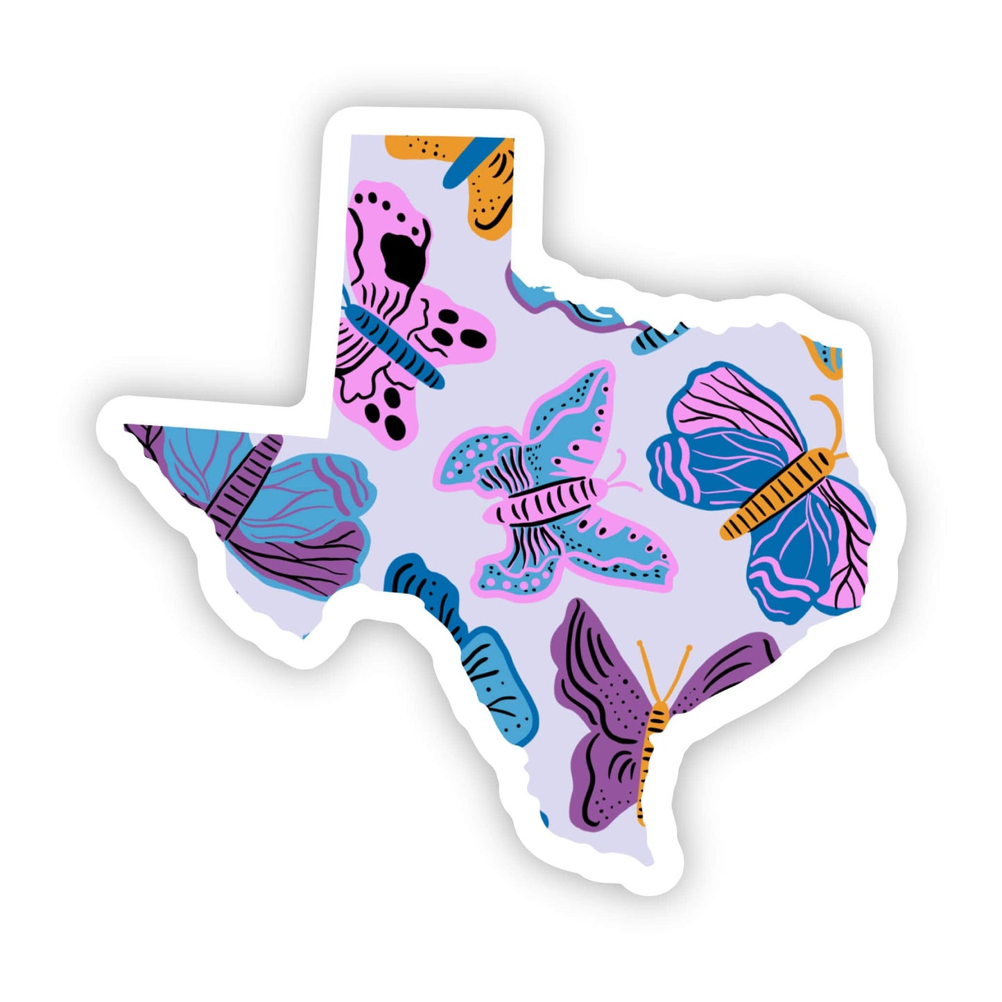 Texas Sticker - Moth & Butterfly