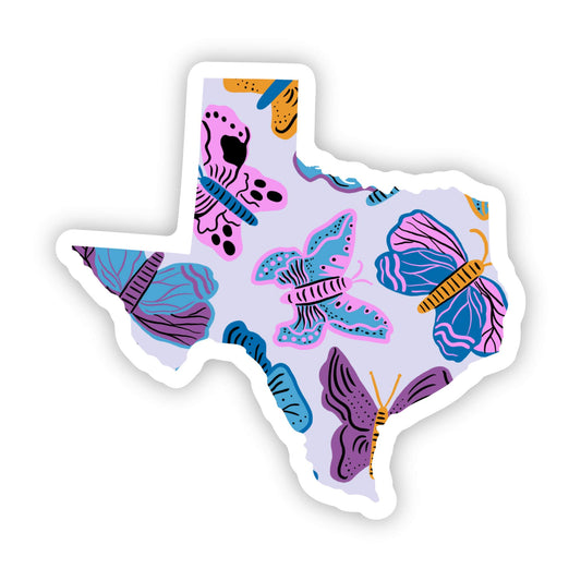 Texas Sticker - Moth & Butterfly