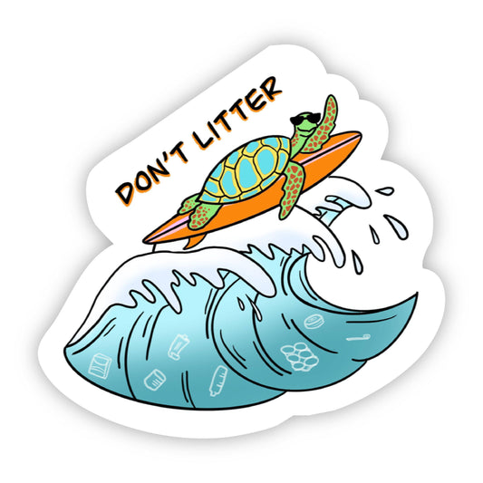 Don't Litter - Sea Turtle Sticker