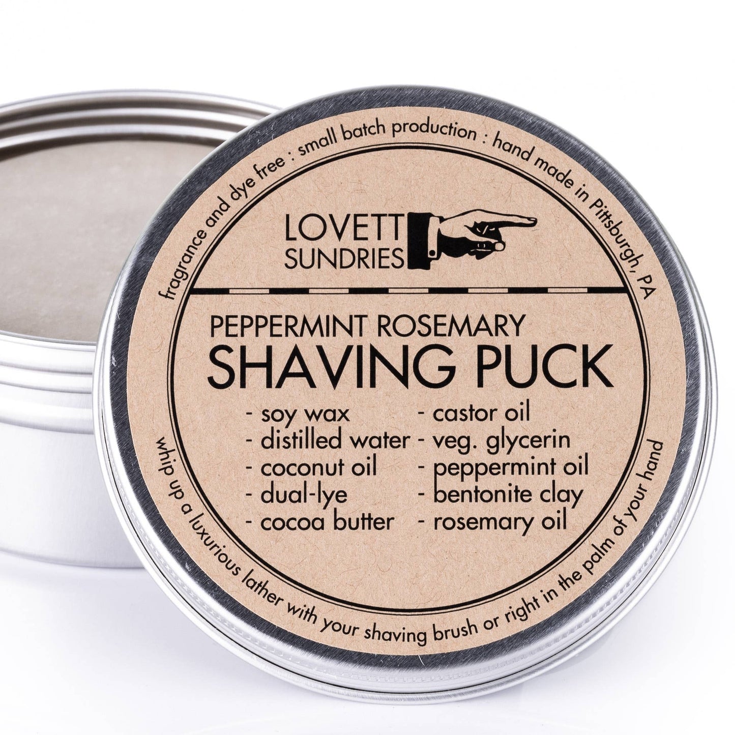 Shaving Puck: Peppermint Rosemary