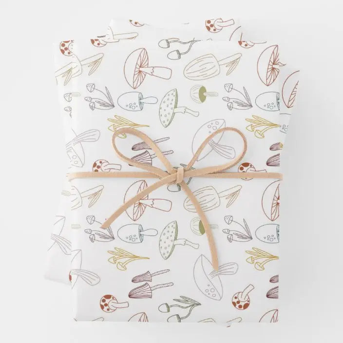 Minimalist Neutral Mushroom - Wrapping Paper Sheets