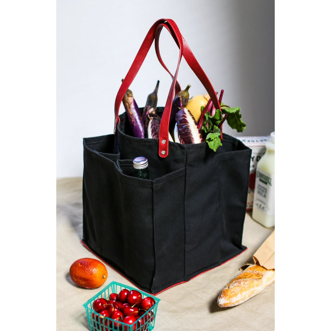 Market Tote - Natural with Vegan handles and bottom