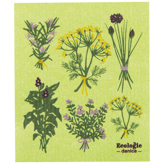 Fresh Herbs Swedish Dishcloth