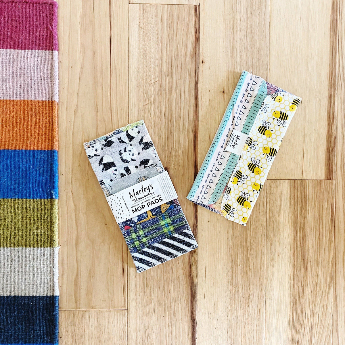 Scrap Felt Mop Pads: Set of 2 - Rainbow