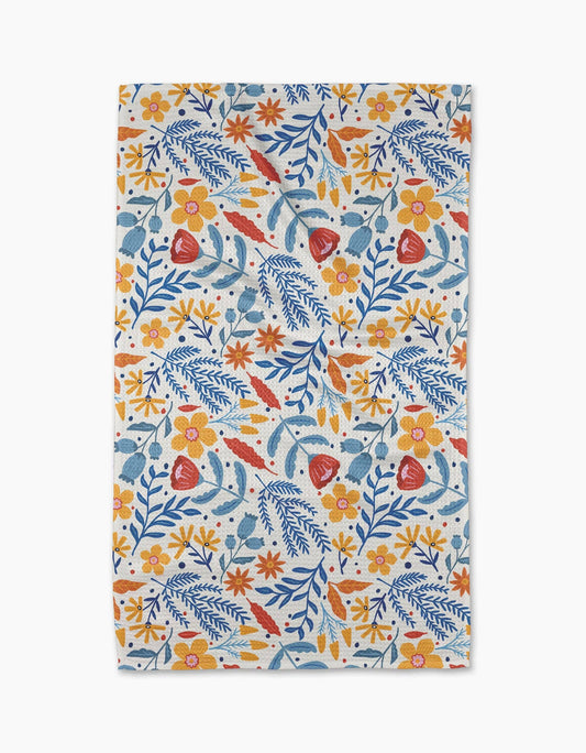 Folk Flora Tea Towel