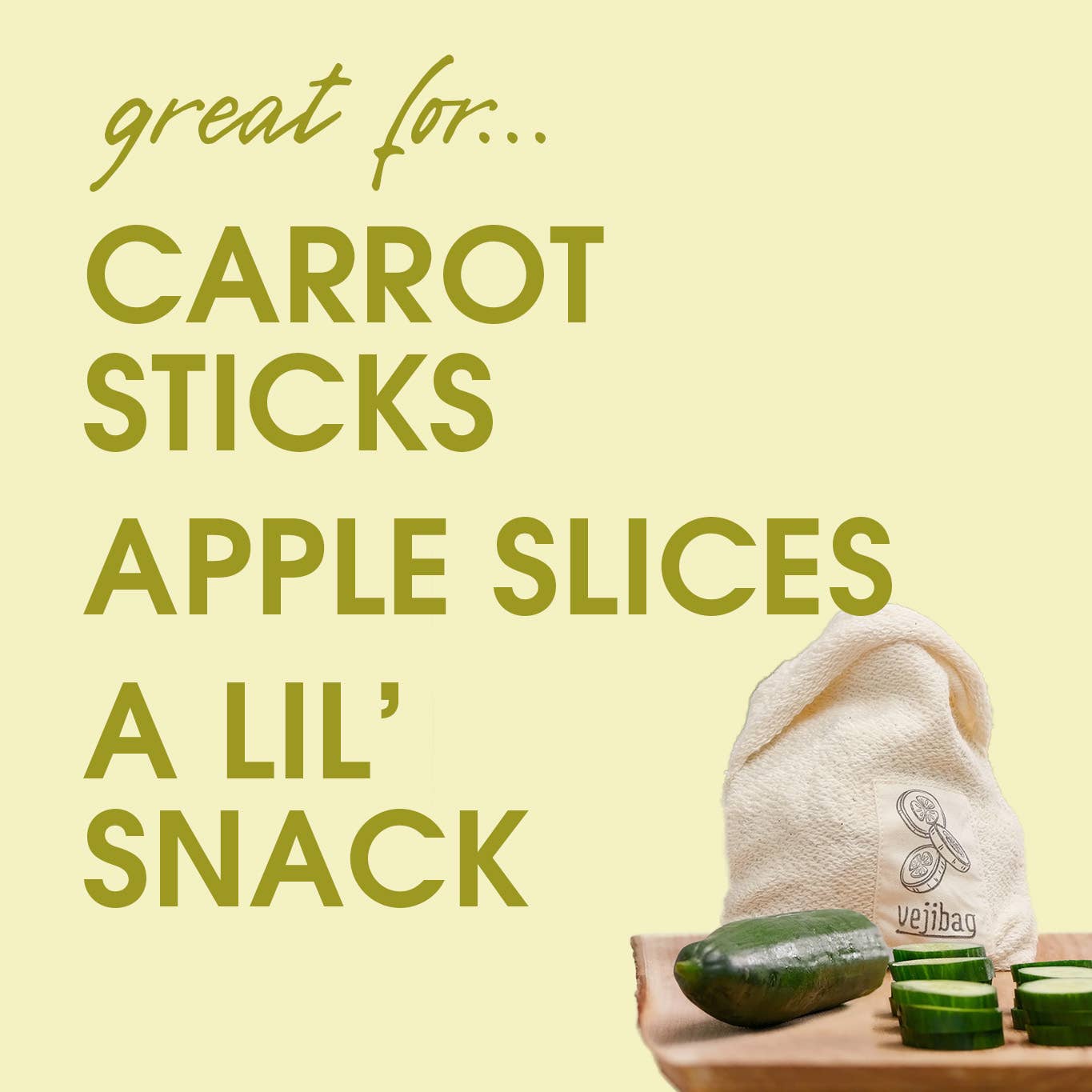 MINI Reusable Vegetable Storage Bag Snacks, Herbs, Meal Prep