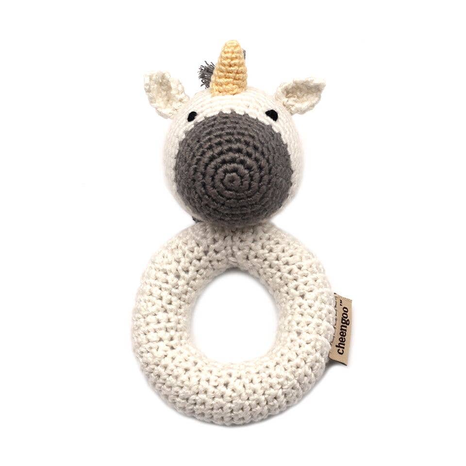 Unicorn Ring Hand Crocheted Rattle