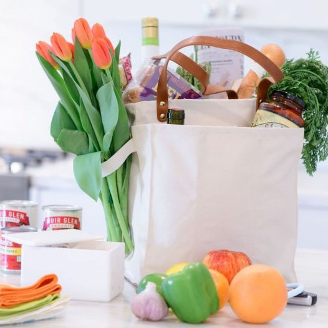 Market Tote - Natural with Vegan handles and bottom