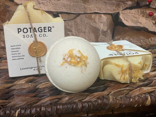 Bath Bomb - Lemongrass Calendula with Organic Coconut Oil