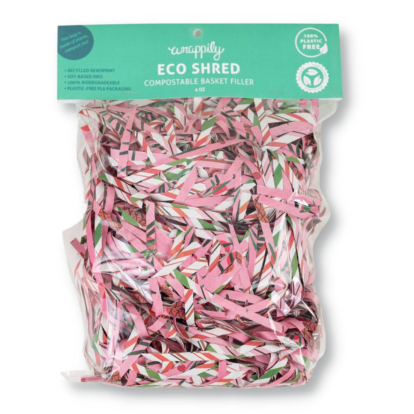 Eco Shred Basket/ Void Filler -  'Candy Cane Stripe'