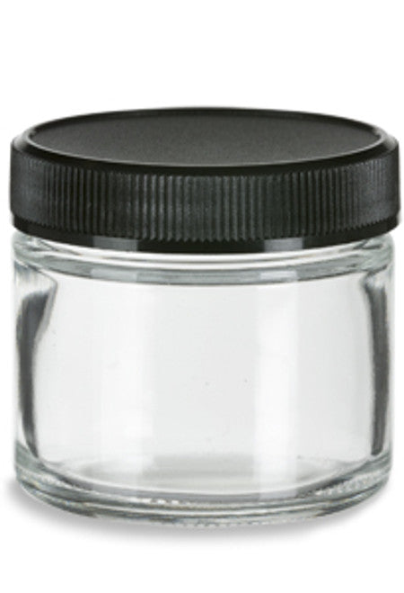 Glass Jar with Black Lid