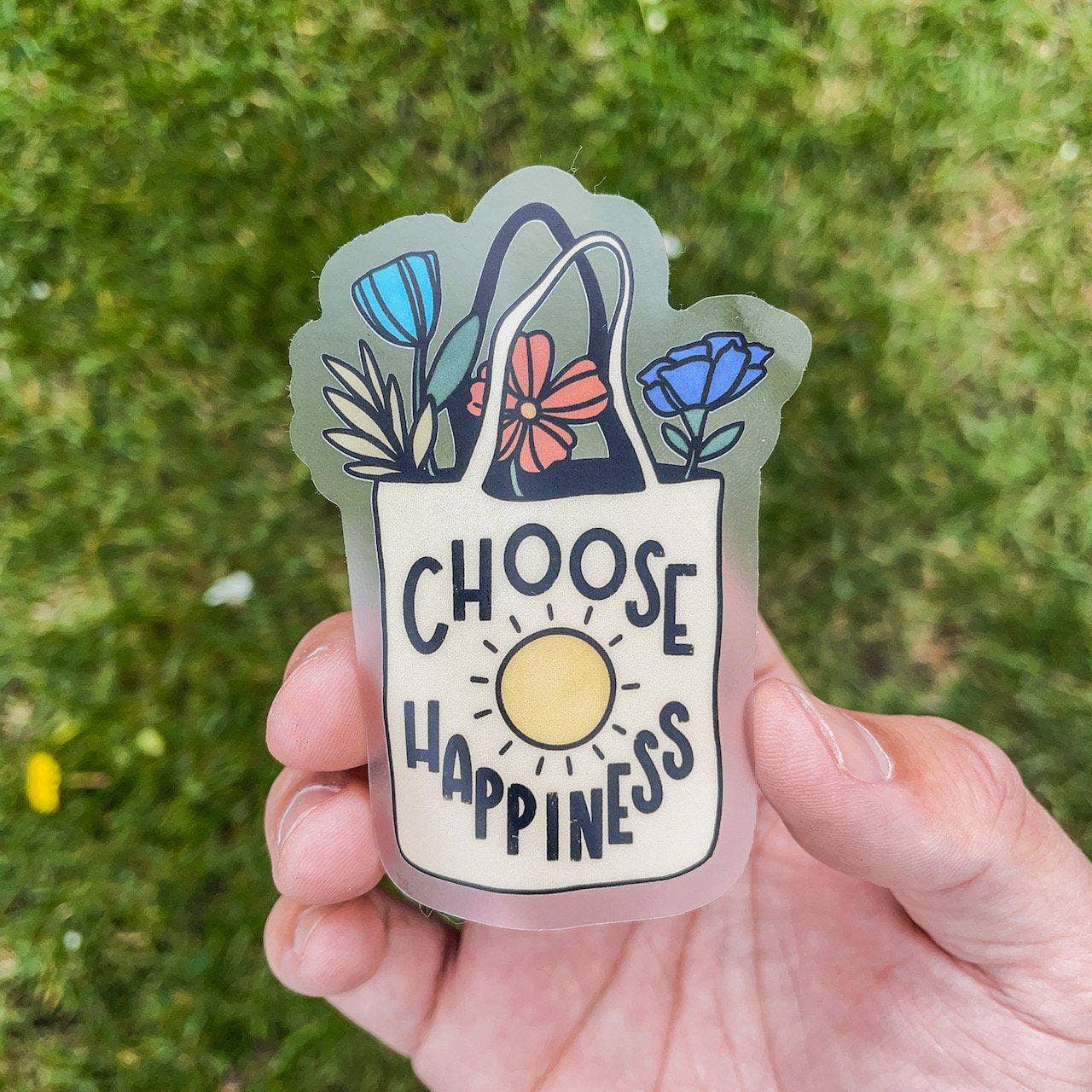 Choose Happiness Bag - Clear Sticker