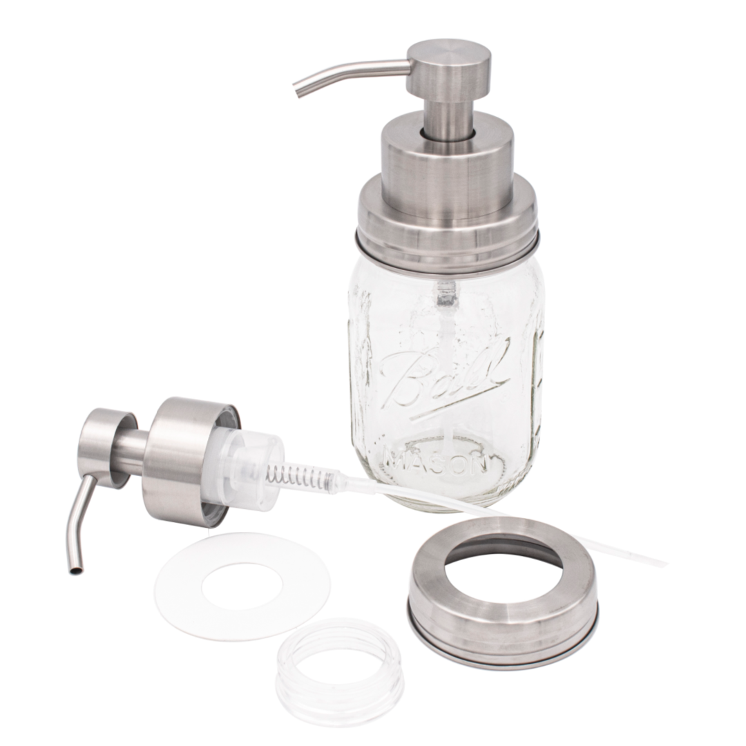 Foaming Soap Pump Dispensers with Regular Mouth Mason Jars