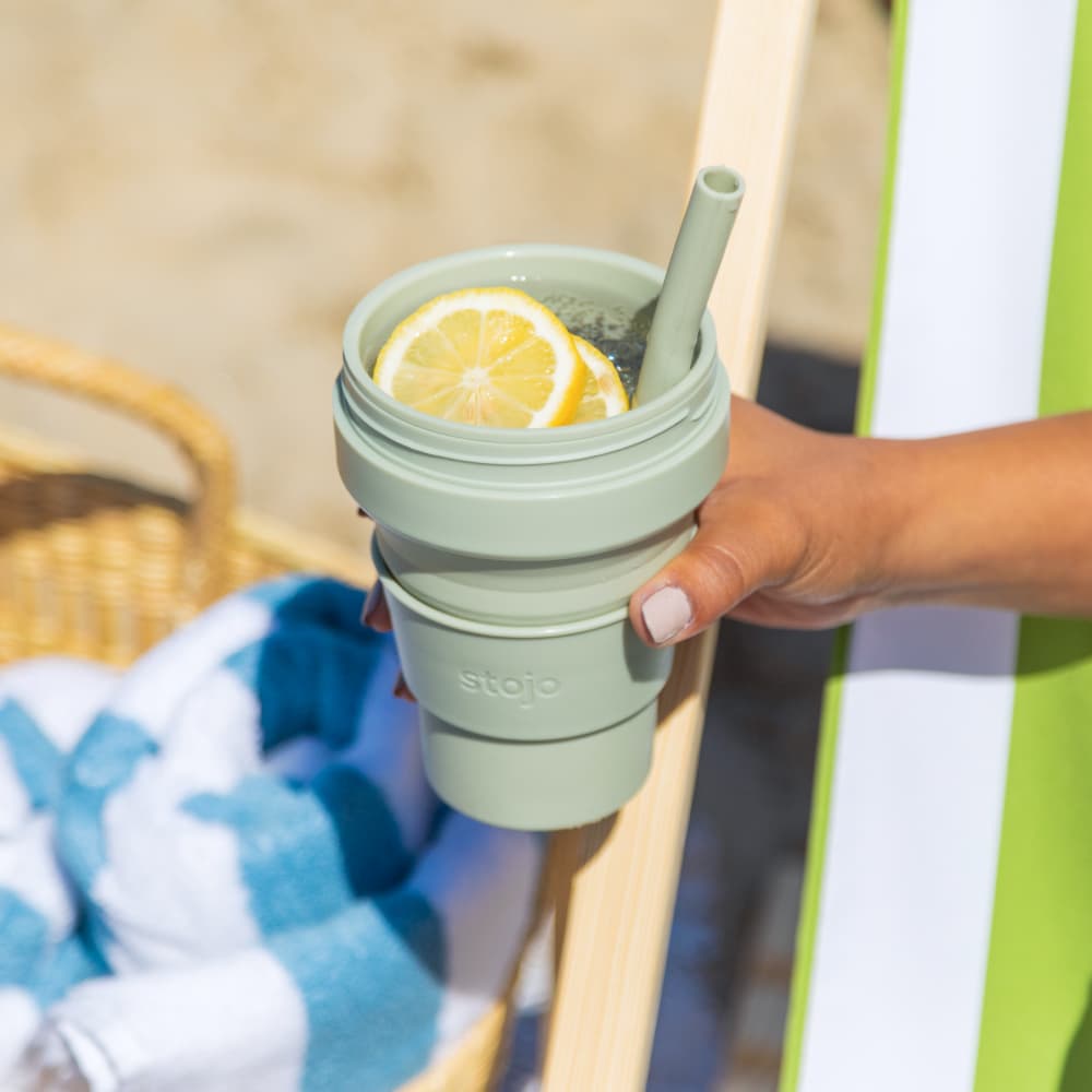 STOJO Jr Collapsible Travel Cup with Straw for Kids - Sage Green, 8oz /  250ml - Leak-Proof Reusable …See more STOJO Jr Collapsible Travel Cup with